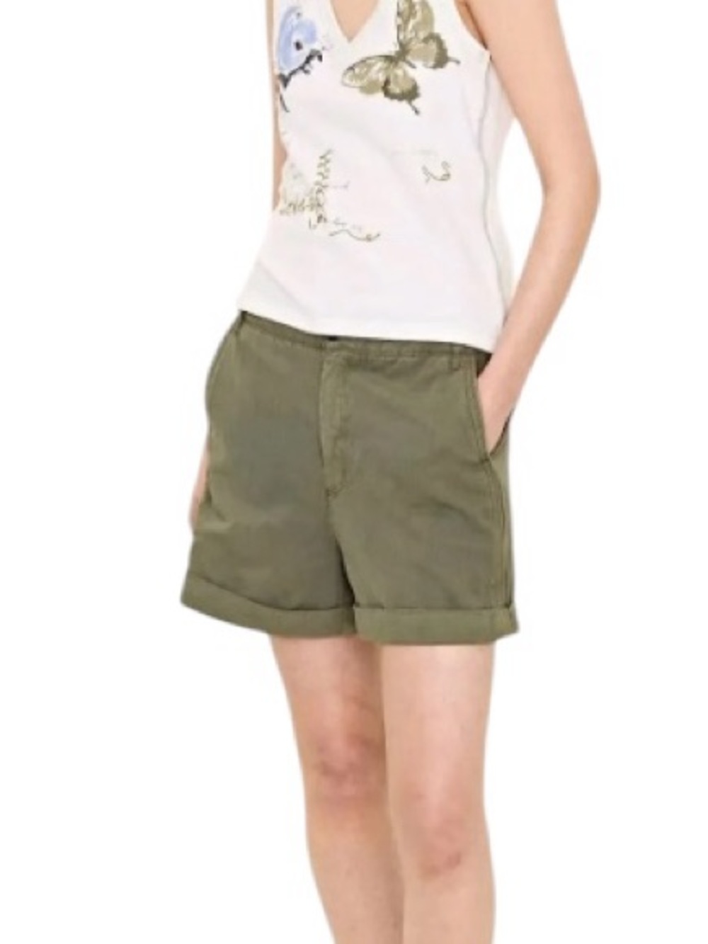 Odd Molly The It Shorts‎ Military Green Cotton 4" Womens XL NEW NWT